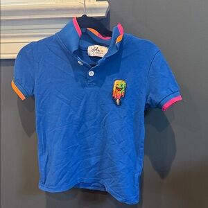 Lola and the Boys. Blue Kids Polo Shirt with Colorful Accents
